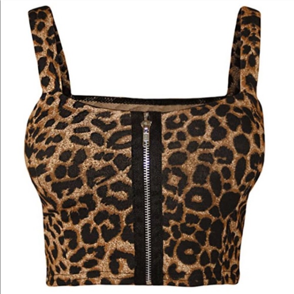 Tops - Leopard Animal Print Crop Top Bralette - NWT